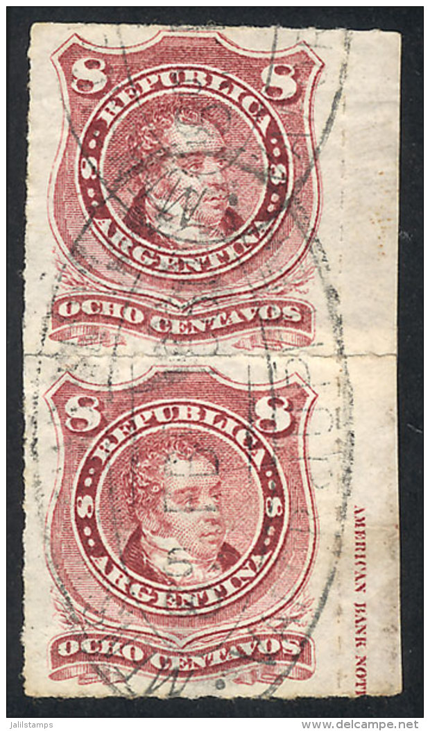 GJ.49, Marginal Pair (re-joined), With The Extremely Rare Datestamp 'MENSAJERÍAS FLUVIALES - VAPOR JUPITER'... - Sonstige & Ohne Zuordnung