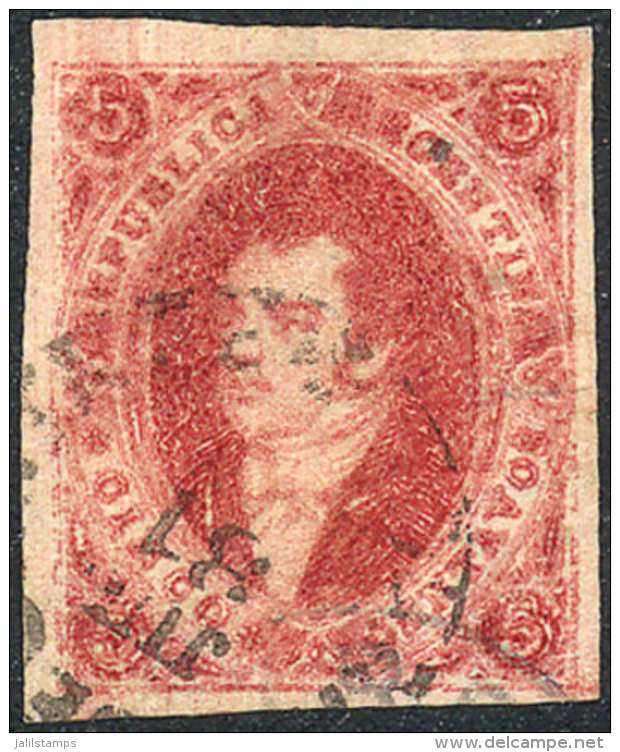 GJ.34c, 8th Printing With Very Notable Lacroix Freres Watermark, With Very Ample Margins And Excellent Front, Also... - Oblitérés