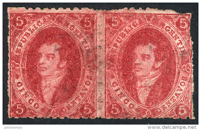 GJ.26, 5th Printing, Dark Carmine, Pair MINT ORIGINAL GUM (+300%), The Left Stamp Is Superb, The Right Stamp With A... - Neufs