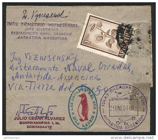 Wrapper For Printed Matter Franked With 1P., Sent From Buenos Aires To The Orkney Islands, With Arrival Mark Of... - Autres & Non Classés