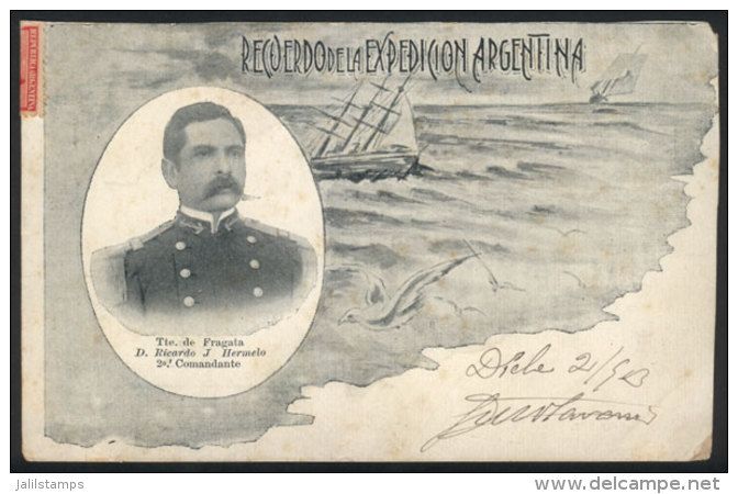 Souvenir Of The Antarctic Expedition To The South Pole &amp; Lieutenant Commander Ricardo J. Hermelo, Second In... - Argentine
