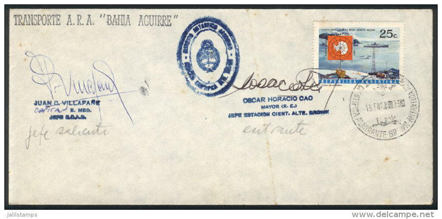 Cover With Special Handstamps Of ARA 'Bahia Aguirre', Postmark Of Almirante Brown Station For 13/JA/1973 And... - Autres & Non Classés