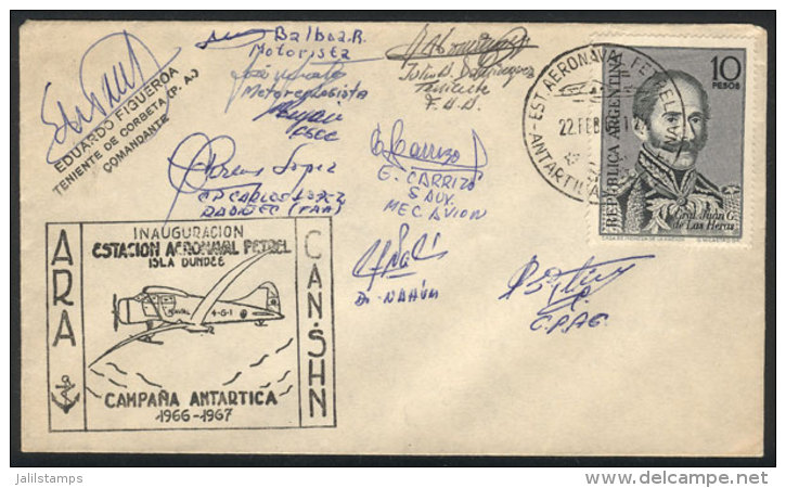 22/FE/1967: Inauguration Of The Petrel Air-sea Antarctic Station, Signed By The Staff, VF And Rare! - Autres & Non Classés