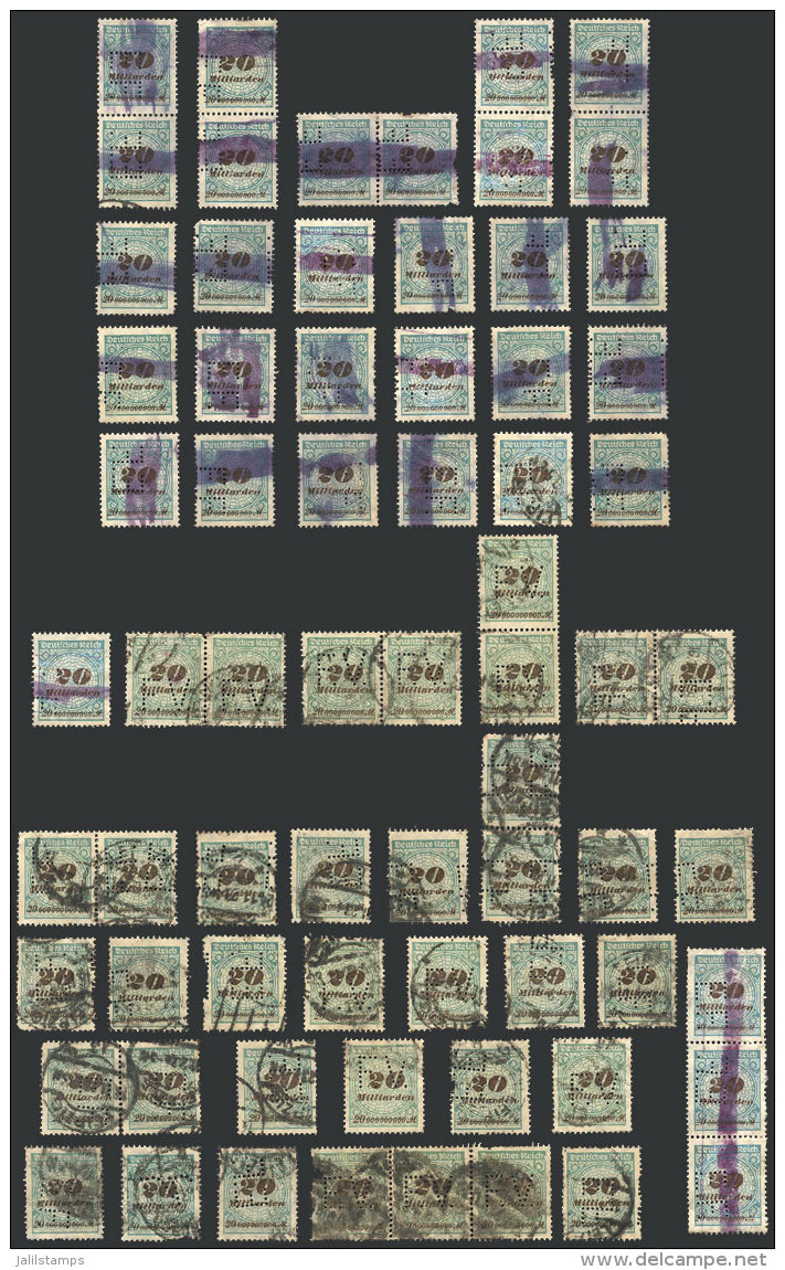 PERFINS: Interesting Lot Of Stamps With Commercial Perfins, Fine To VF General Quality! - Sammlungen