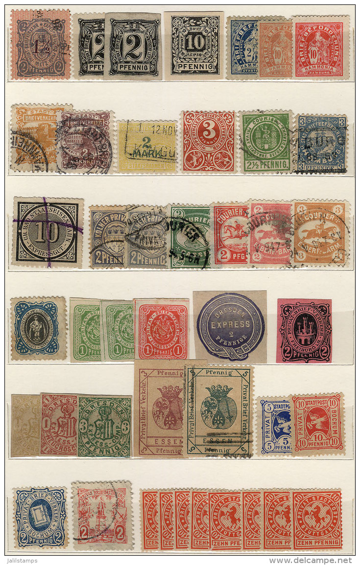 Stockbook With More Than 320 Stamps Of LOCAL POSTS, Mint Or Used, With A Great Variety And Lots Of Rare And... - Collections