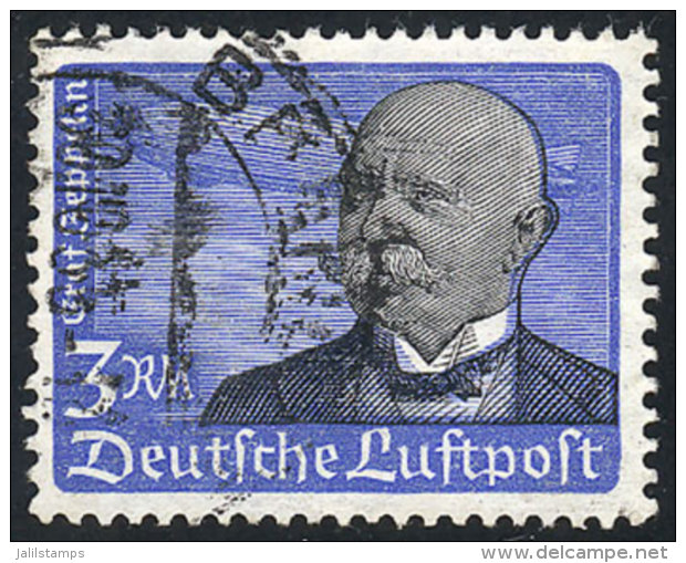 Sc.C56, 1934 Lilienthal 3Mk. With VARIETY: Paper Ribbed Horizontally (Michel 539y), VF Quality! - Luchtpost & Zeppelin