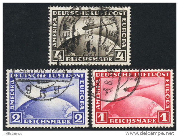 Sc.C35/37, 1928/31 Zeppelin, Cmpl. Set Of 3 Used Values, VF Quality, Catalog Value US$122+ - Luchtpost & Zeppelin