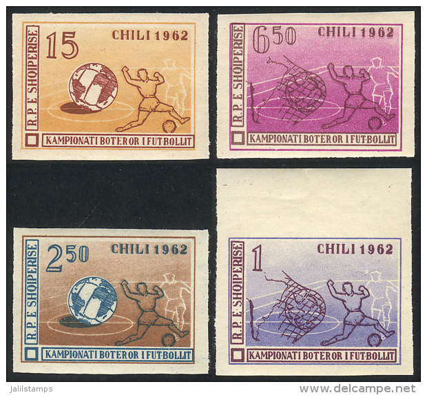 Sc.625/628, 1962 Chile Football World Cup, Cmpl. Set Of 4 Imperforate Values, MNH, VF Quality! - Albanië