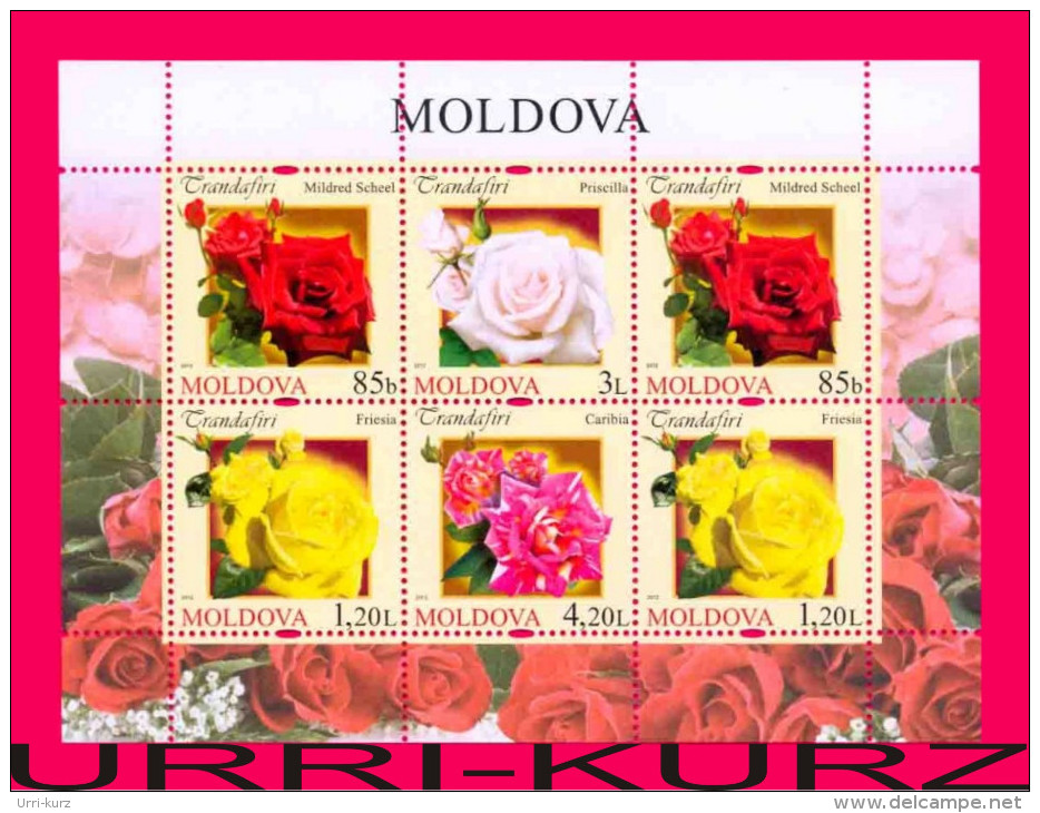 MOLDOVA 2012 Nature Flora Flowers Roses Souvenir Sheet Mi Bl.63(805-808) MNH - Roses