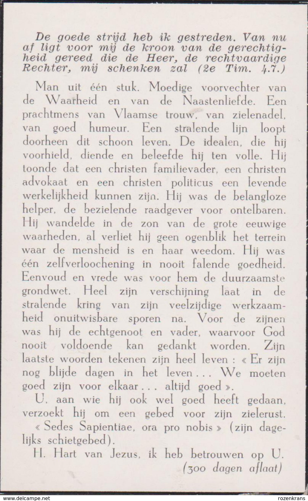 1894 1951 Advokaat Jan Valvekens Rillaar Antwerpen Provincieraad  Doodsprentje Bidprentje Image Mortuaire - Devotion Images