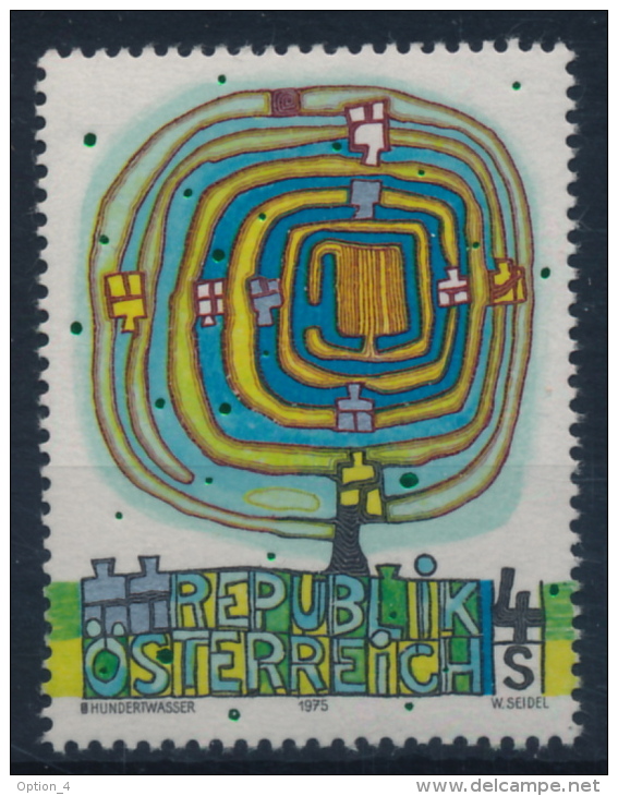 **Österreich Austria 1975 ANK 1524 Mi 1505 (1) Modern Art Friedensreich Hundertwasser Painter MNH - Unused Stamps