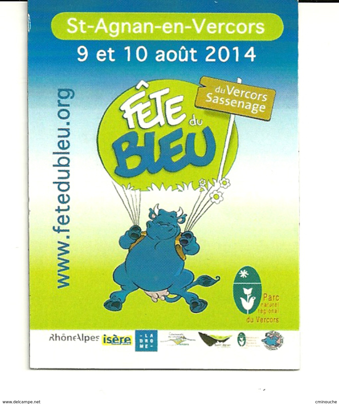 Magnet Fête Du Bleu 2014 St Aignan En Vercors - Humoristiques