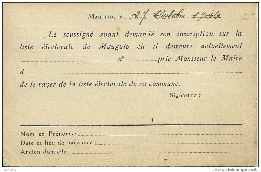 34 MAUGUIO POLITIQUE LISTE ELECTORALE MAIRIE MAIRE LOI HERAULT - Mauguio