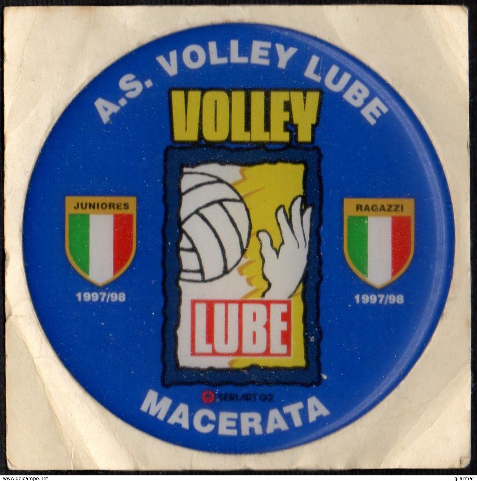 AUTOCOLLANT - VOLLEYBALL - ITALIA - A.S. VOLLEY LUBE MACERATA - ROUND RUBBER STICKER - Altri & Non Classificati