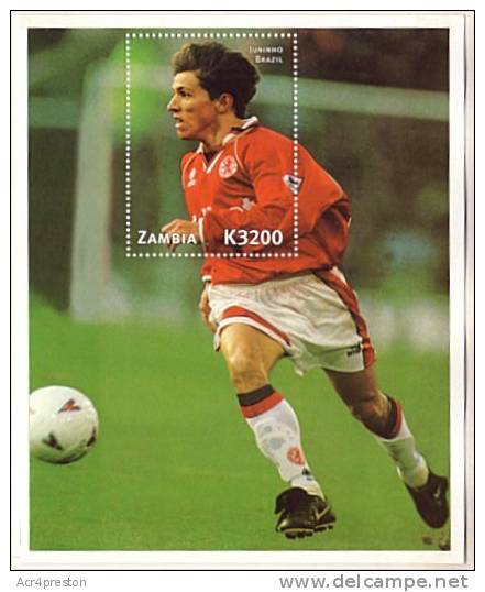 Zm9907a Zambia 1999, Football MS - Juninho (Brazil) - Zambia (1965-...)