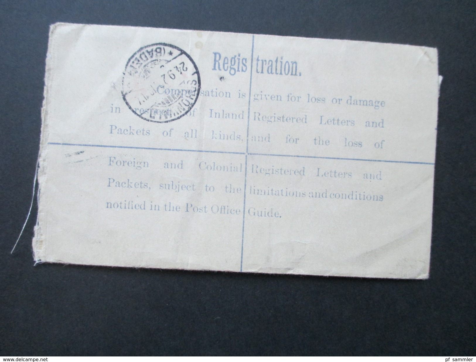 GB 1899 - 1920 Registered letter / Postcards / Streifband! 7 Stück! aus einer Korrespondenz! Interessant?!