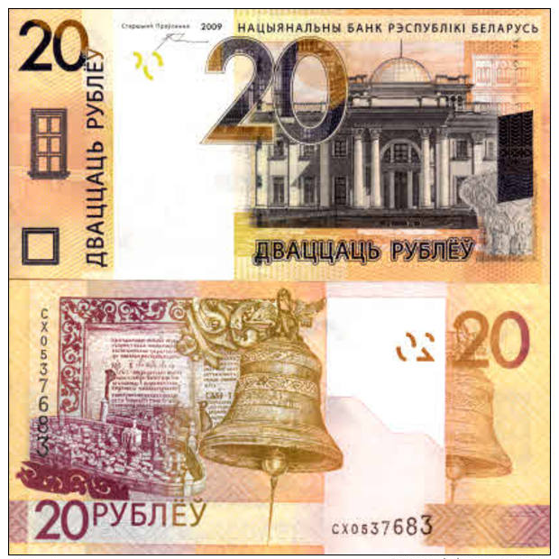 BELARUS 20 Rubles P 39 Denomination Reform 2009 ( 2016 )  UNC - Belarus