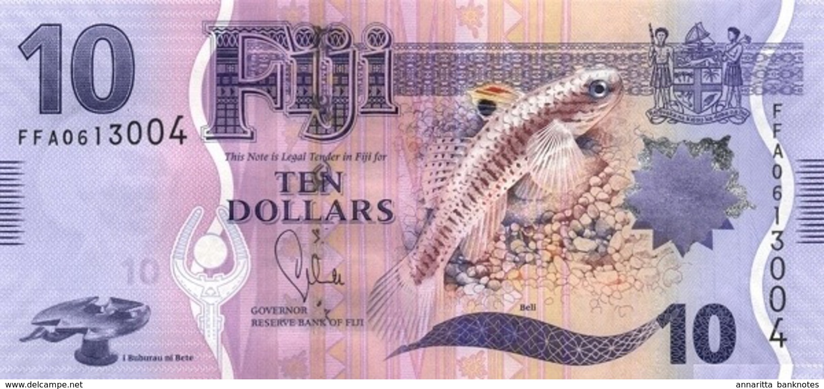 FIJI 10 DOLLARS ND (2013) P-116 UNC  [FJ527a] - Fidschi