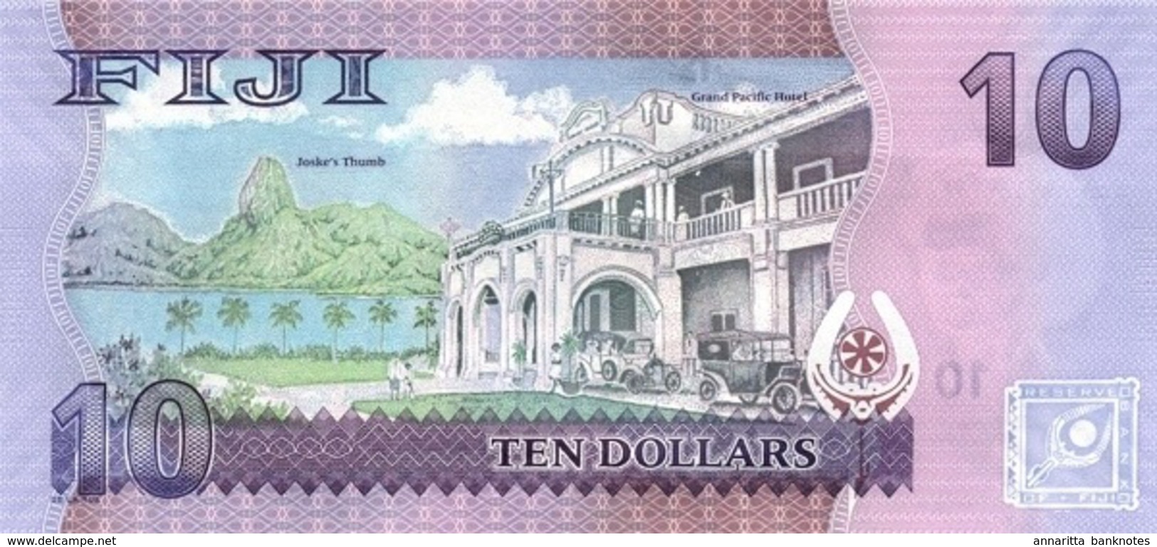 FIJI 10 DOLLARS ND (2013) P-116 UNC  [FJ527a] - Figi