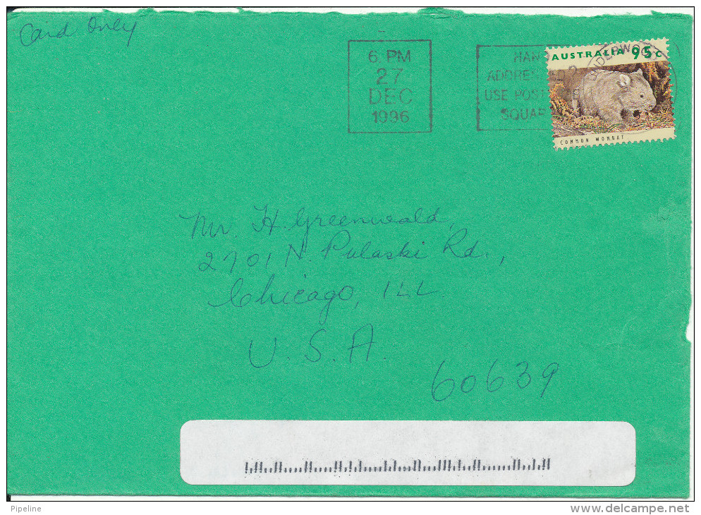 Australia Cover Sent To USA 27-12-1996 Single Franked - Covers & Documents