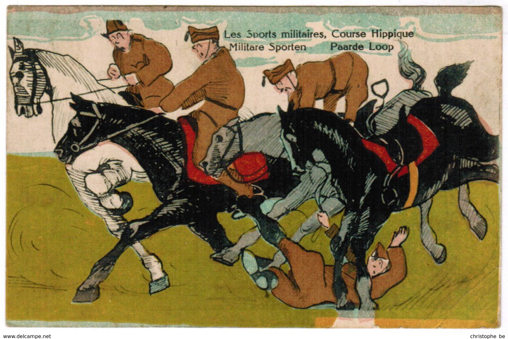 Les Sports Militaires, Course Hippique, Humour, Humor, WW1 (pk30890) - Humour