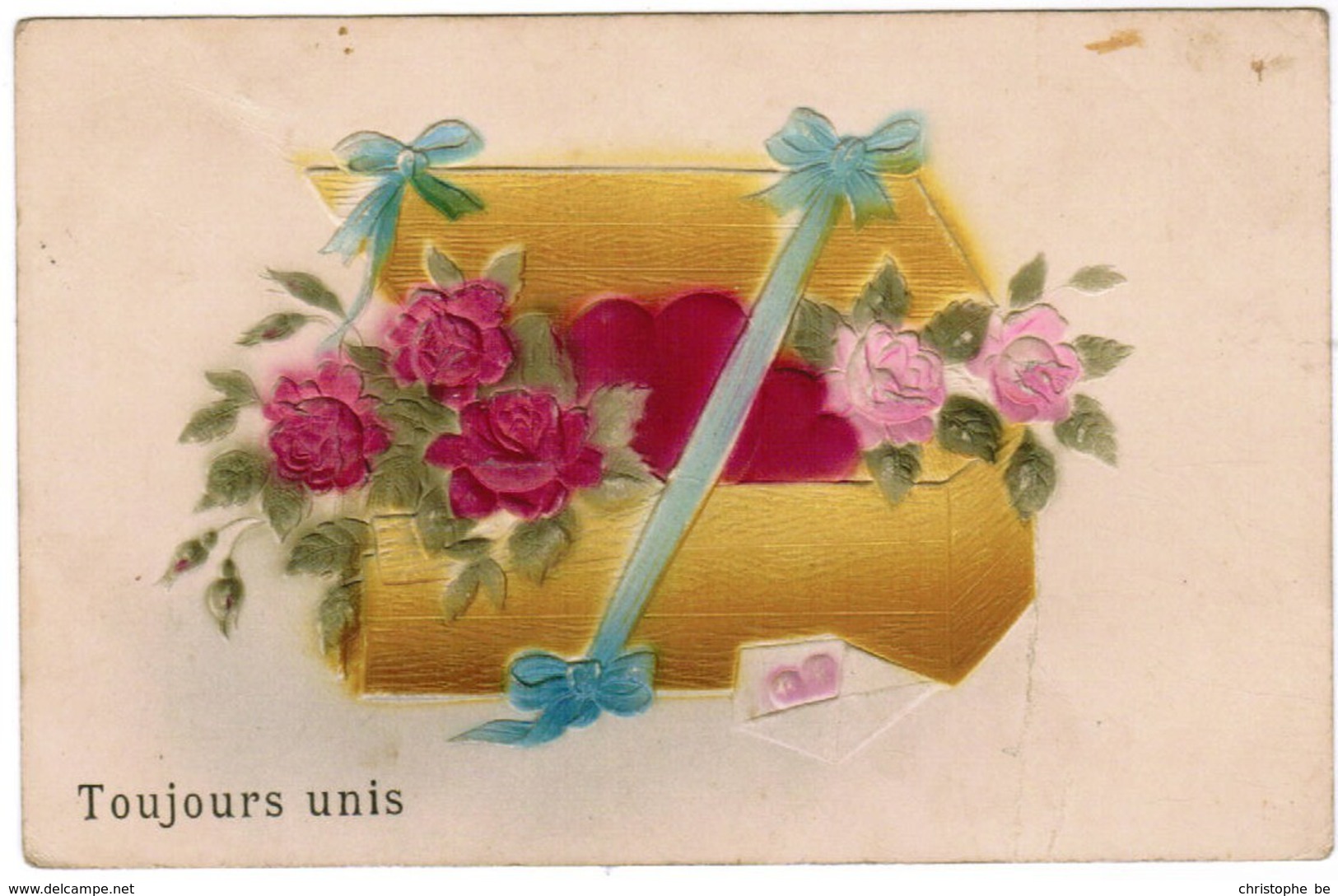 Reliëfkaart, Carte Reliëf, Gaufrée, Flowers, Bloemen, Fleurs, Toujours Unis (pk30891) - Fleurs