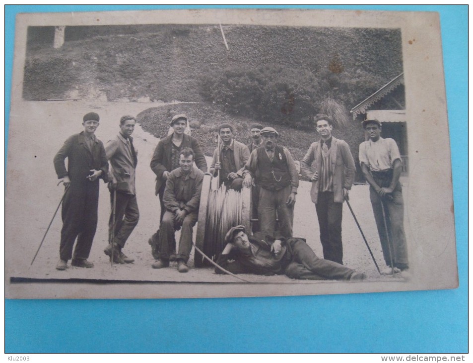 31 - Luchon - Carte Photo - Ouvriers Avec Un Rouleau De Câble - Luchon