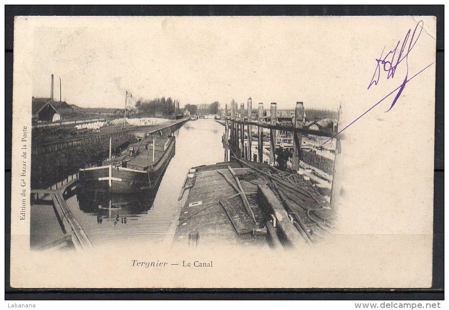 02-Tergnier, Le Canal, Péniches - Other & Unclassified