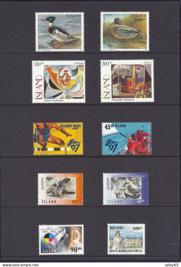 Iceland / Island / Islande 1997 - Complete Full Set, Year Pack, Jahr Komplett, Complet Année, MNH - Nuevos