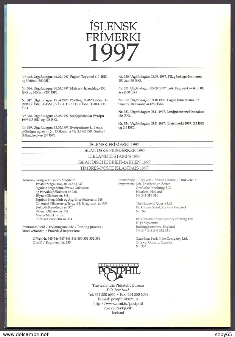 Iceland / Island / Islande 1997 - Complete Full Set, Year Pack, Jahr Komplett, Complet Année, MNH - Ungebraucht