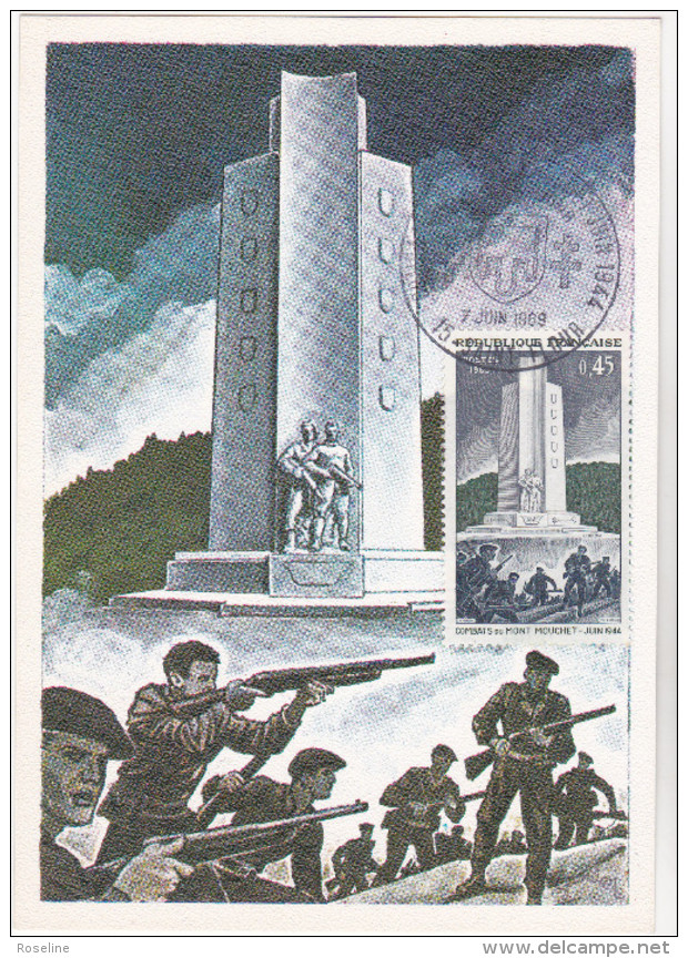 GANDON  Pierre  -  25ème Anniversaire Libération  Mont Mouchet  - Carte Premier Jour   - CPM 10,5x15  TBE  1969 - Autres & Non Classés