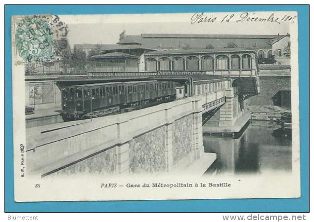 CPA 88 - Métro Aérien - Gare Du Métropolitain à La Bastille PARIS 75 - Trasporto Pubblico Stradale