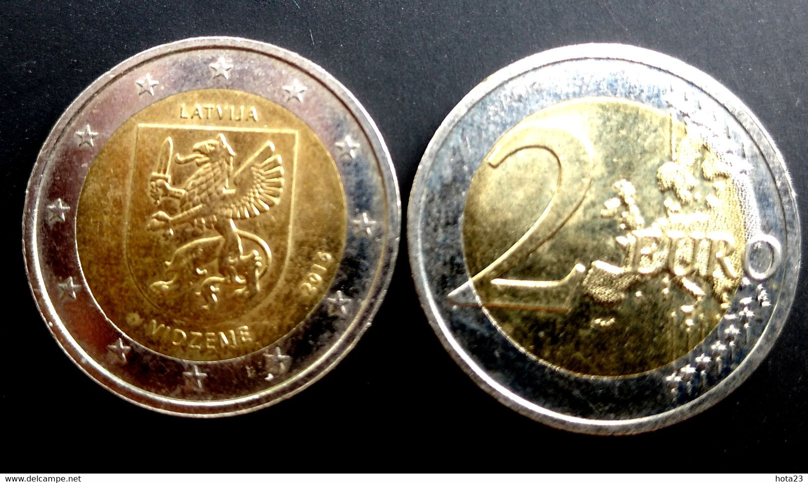 2 Euro Lettonia  Lettland Latvia 2016  Region Vidzeme -  LION / DRAGON SABER - COIN CIRCULATED - Lettonie