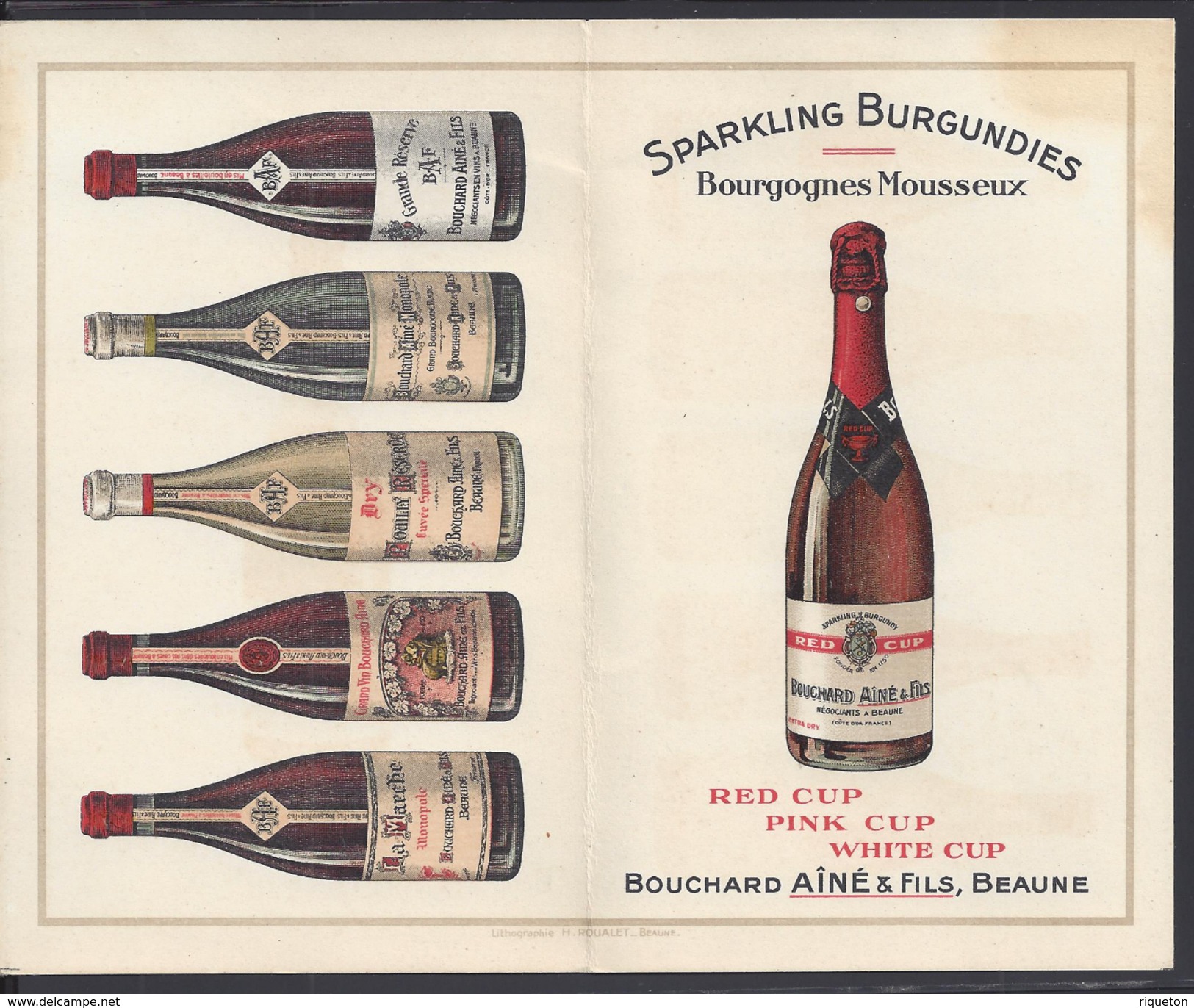 FR - " Bouchard Aîné & Fils Beaune " Carte Publicitaire Grands Bourgognes - - Werbung