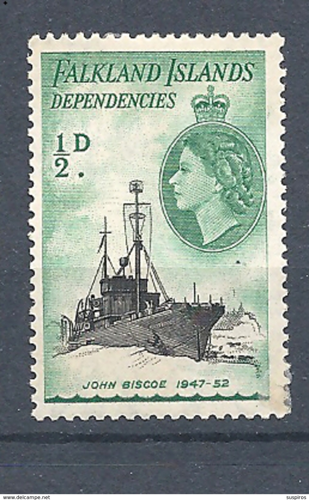 FALKLAND ISLANDS DEPENDENCIES   1954 Ships      HINGED        "John Biscoe" - Falkland