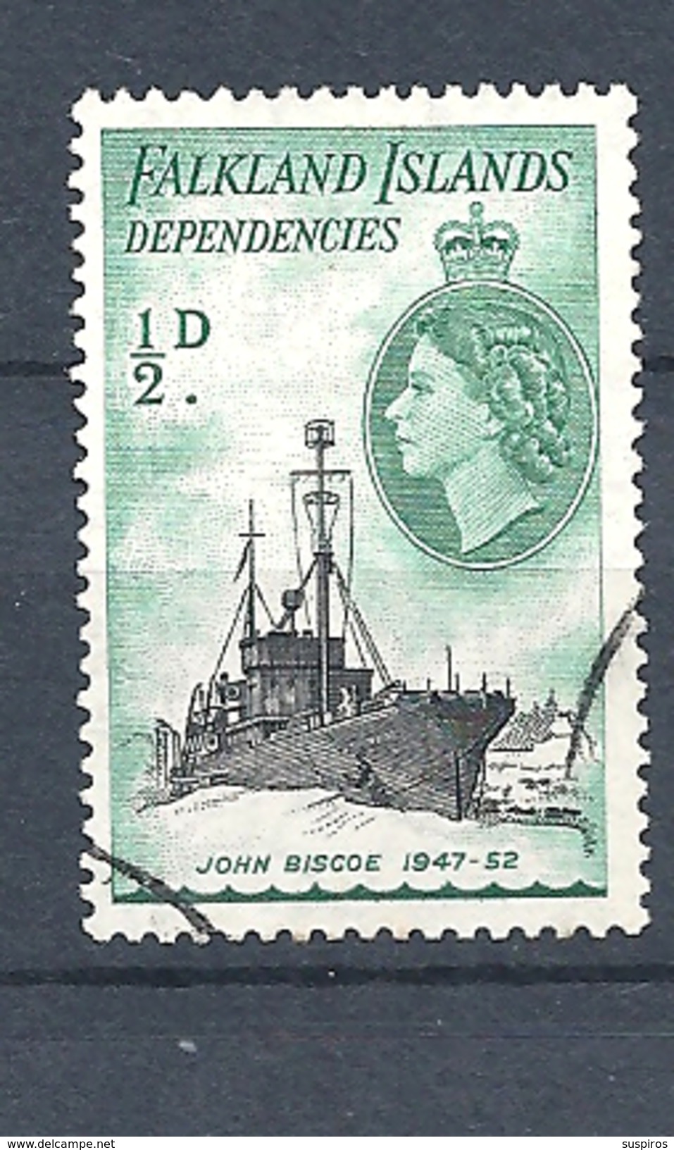 FALKLAND ISLANDS DEPENDENCIES   1954 Ships      USED     "John Biscoe" - Falkland