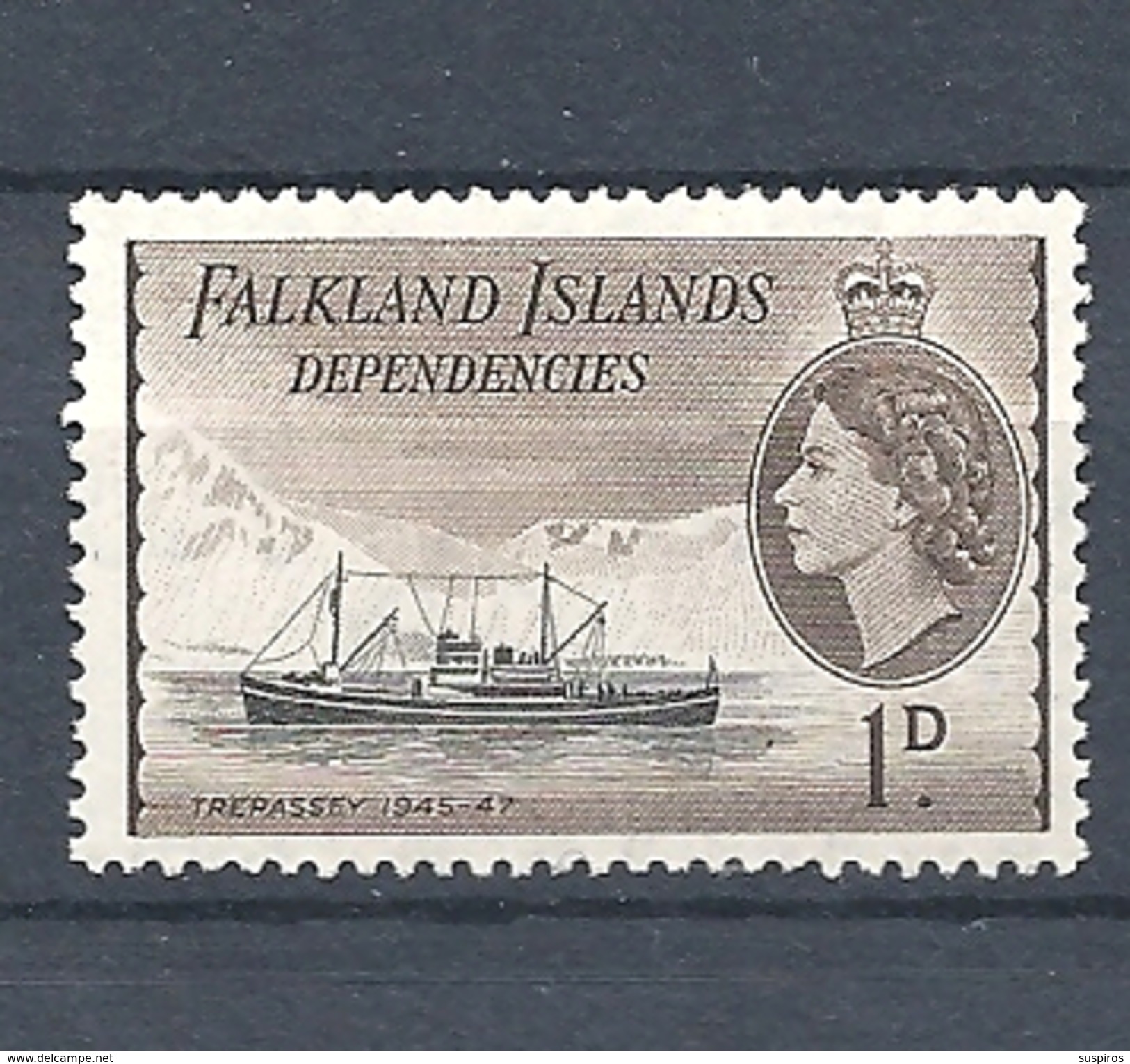 FALKLAND ISLANDS DEPENDENCIES   1954 Ships     MNH    "Trespassey" - Falkland