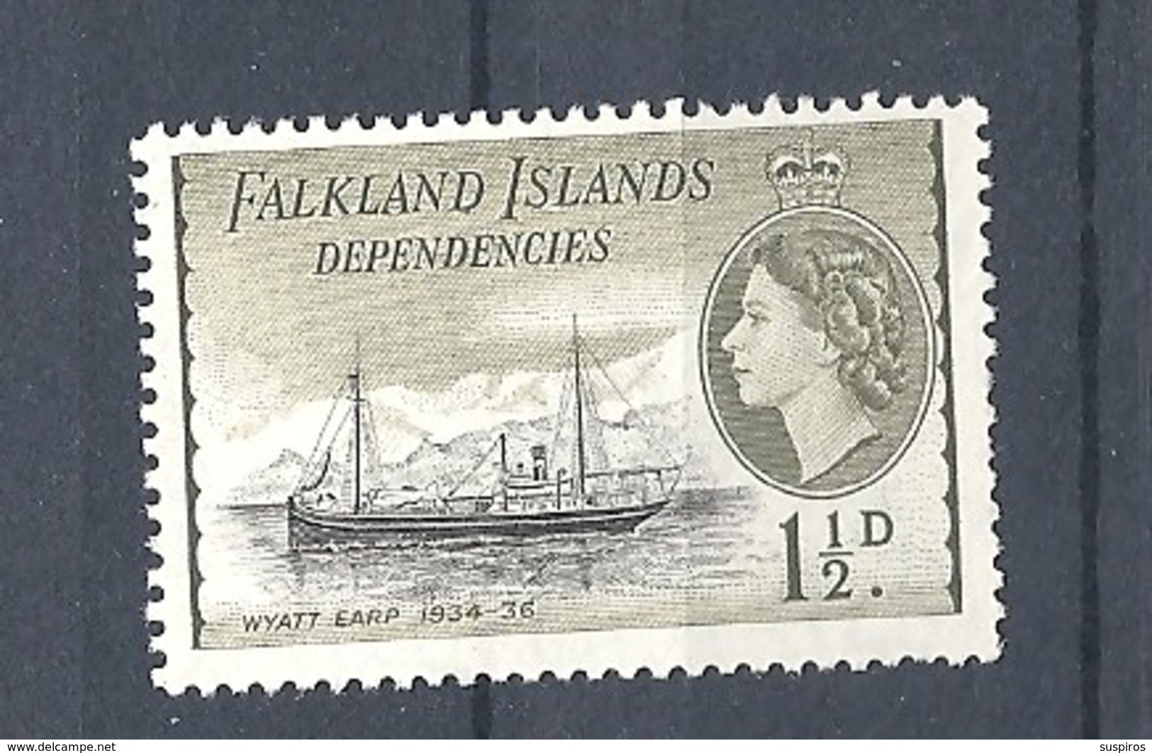 FALKLAND ISLANDS DEPENDENCIES   1954 Ships     MNH   "Wyatt Earp" - Falkland