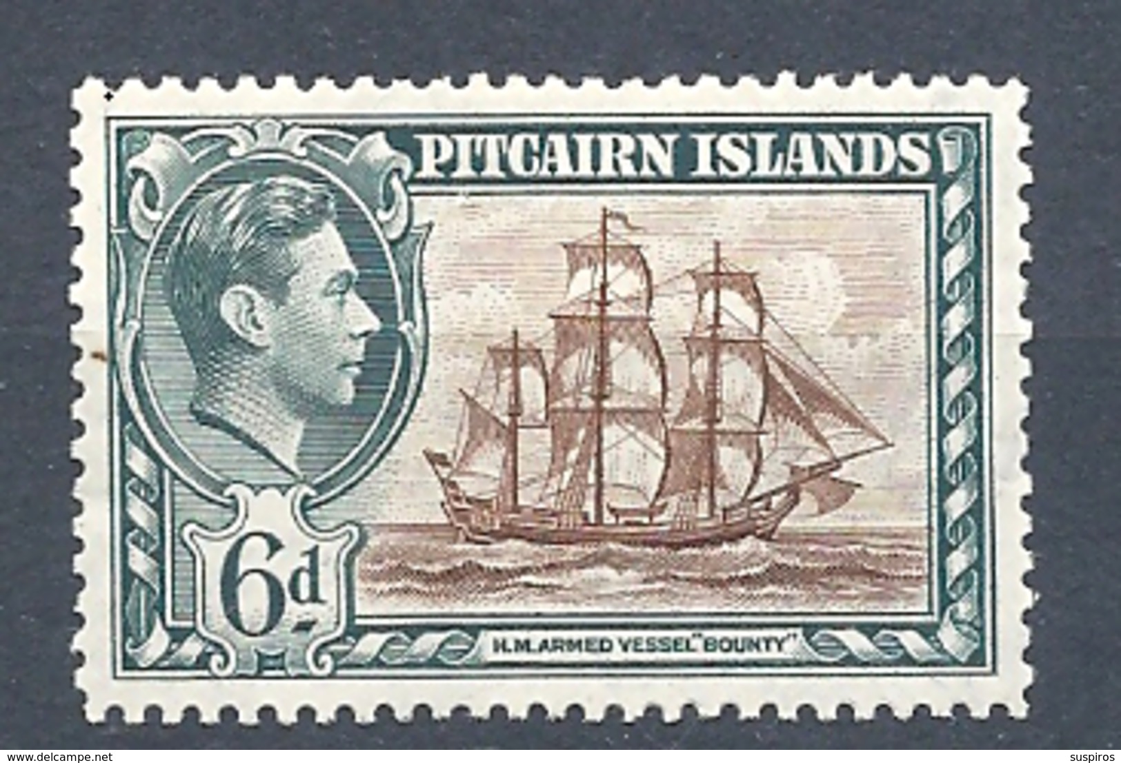 PITCAIRN ISLANDS    1940 King George VI, Scenes From The History Of Mutiny "Bounty"MNH H.M ARMED VESSELL BOUNTY - Pitcairn