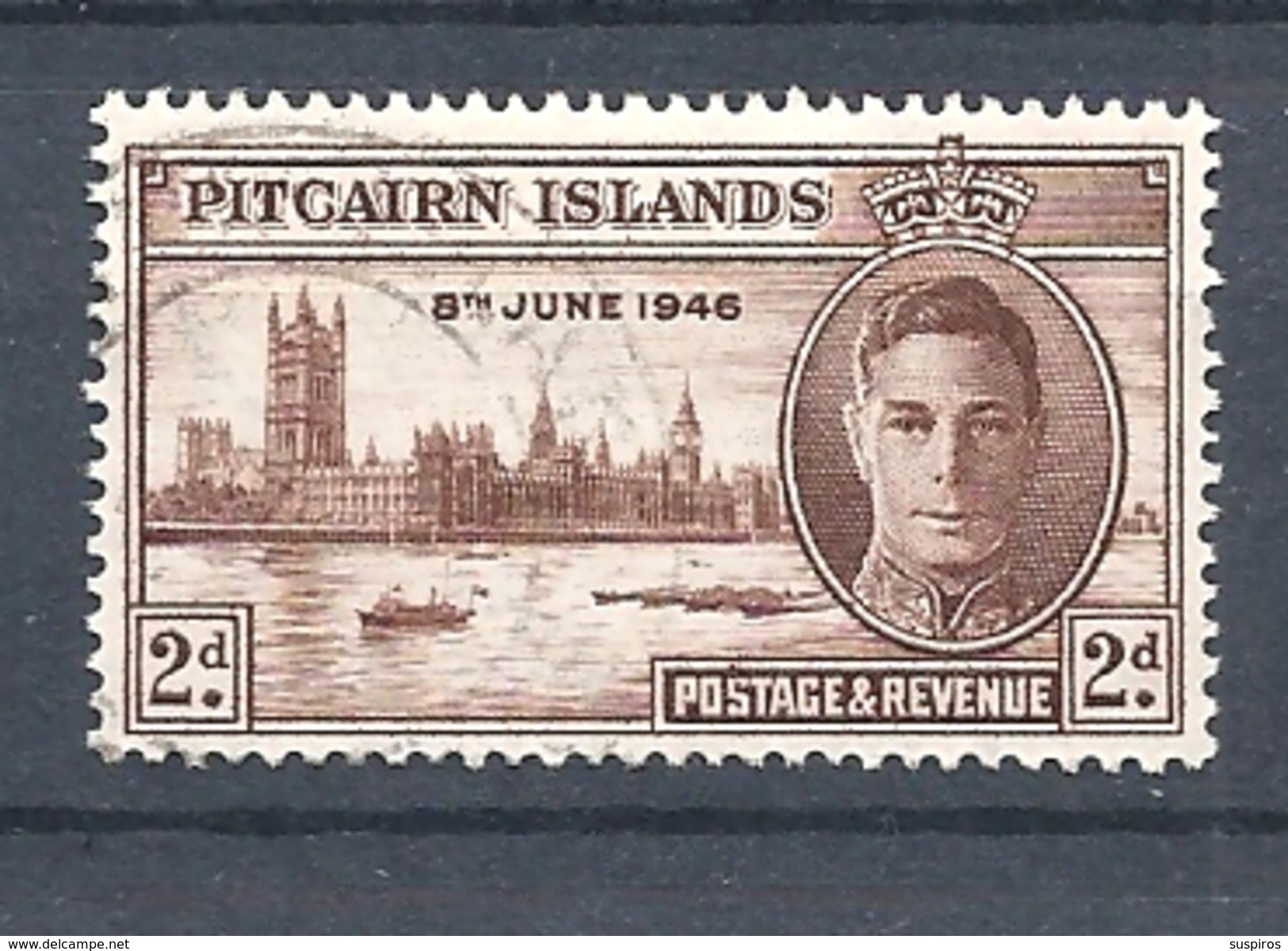 PITCAIRN ISLANDS    1946 Victory King George USED - Pitcairn