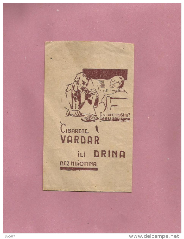 Old-Empty Bag For Cigarettes-Vardar Ili Drina Bez Nikotina- Dimension:6x10cm - Empty Tobacco Boxes