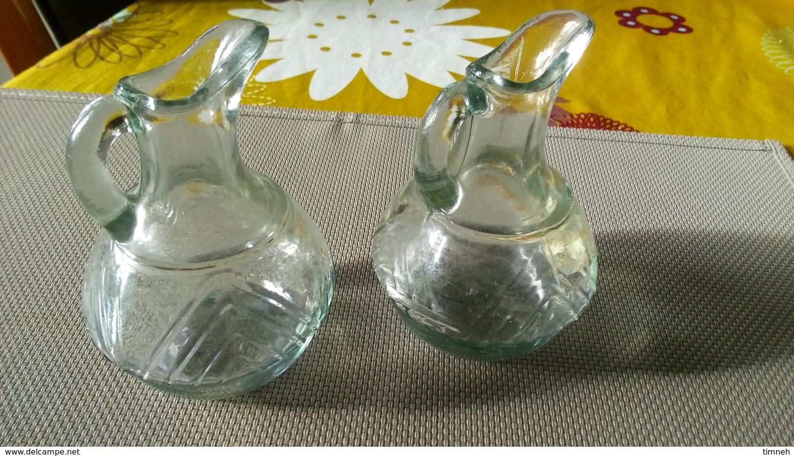 2 FLACONS En VERRE HUILIER Et VINAIGRIER 10cm Hauteur - Sans Bouchons - Otros & Sin Clasificación