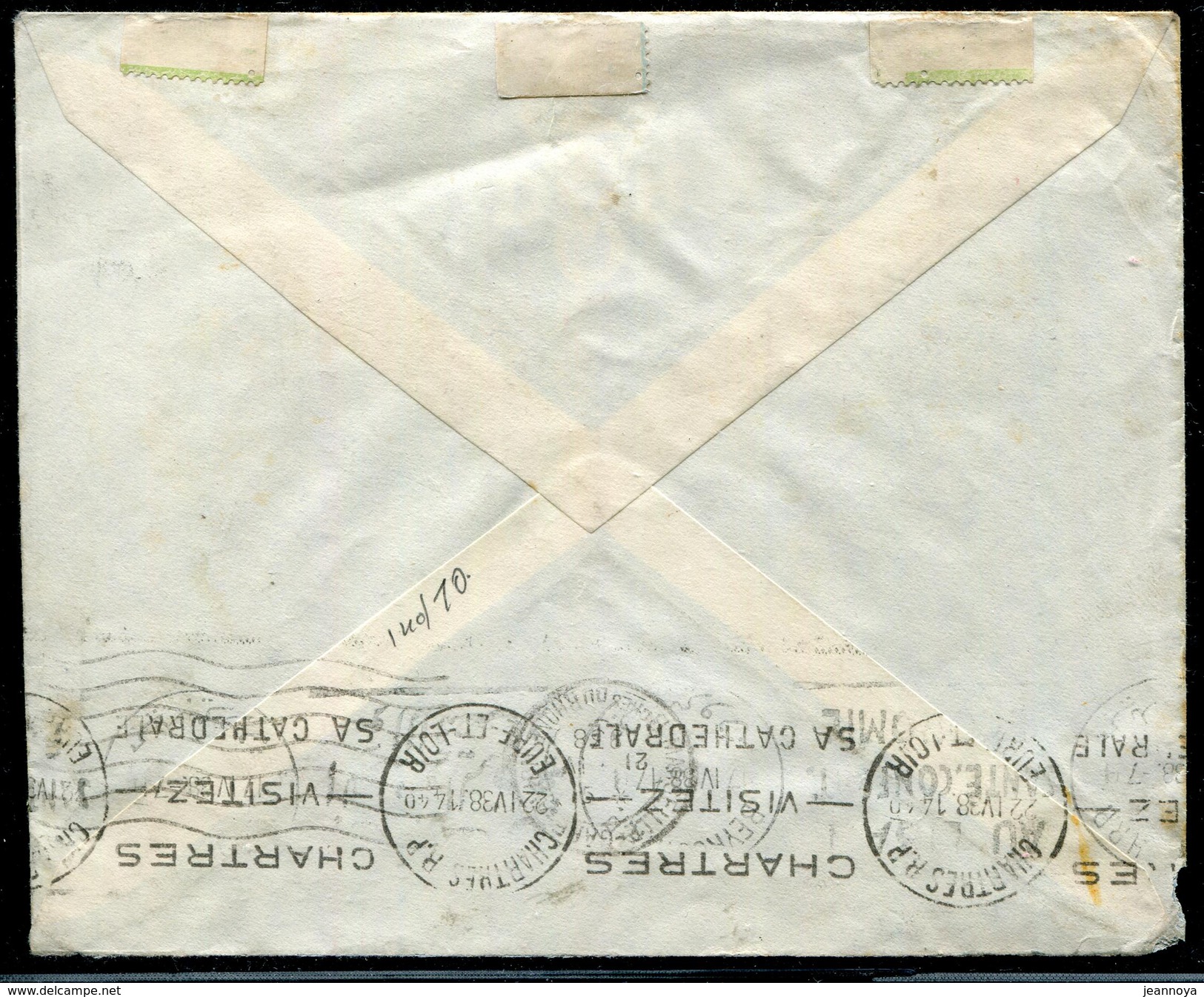 SYRIE - DIVERS SUR LETTRE AVION DE DAMAS LE 16/4/1938 POUR CHARTRES - SUP - Covers & Documents