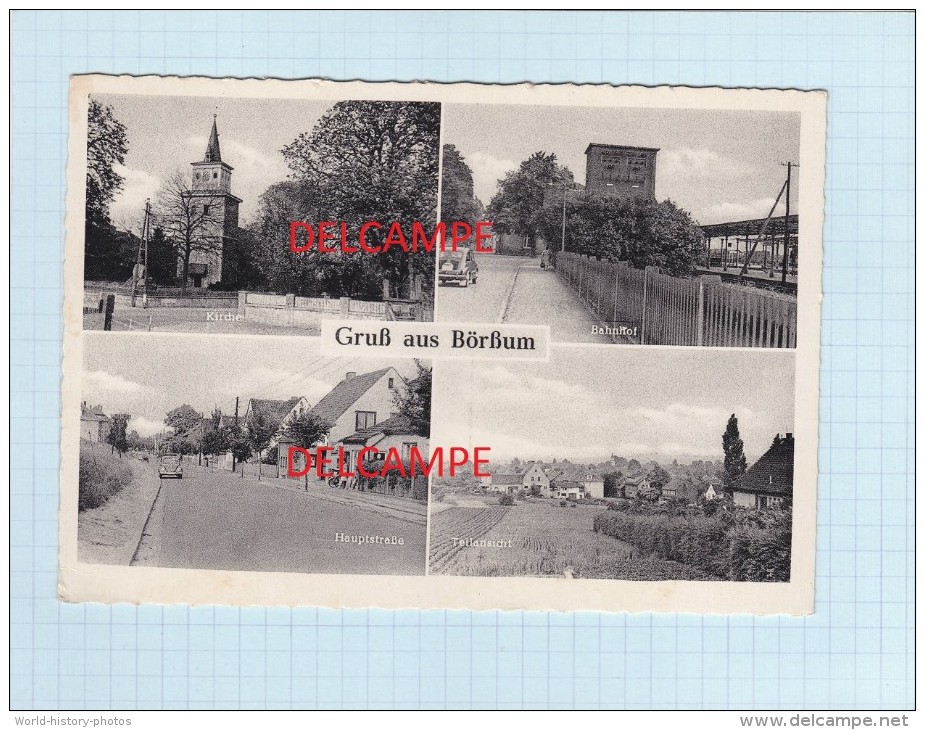 CPA   GRUSS Aus BÖRSSUM -  Kirche - Bahnof - Hauptstrasse -Teilansicht - Bodenwerder