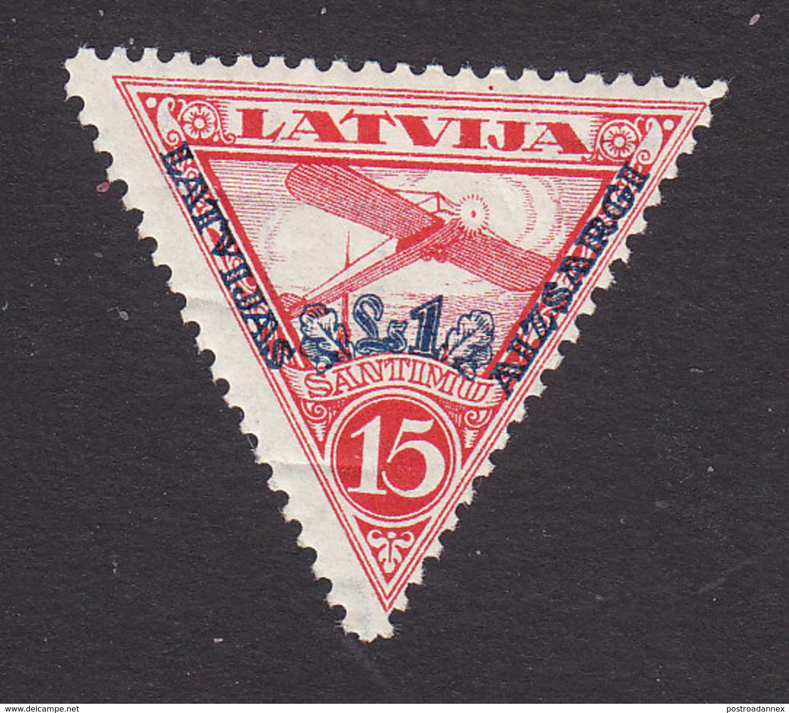 Latvia, Scott #CB4, Mint Hinged, Plane Surcharged, Issued 1931 - Latvia