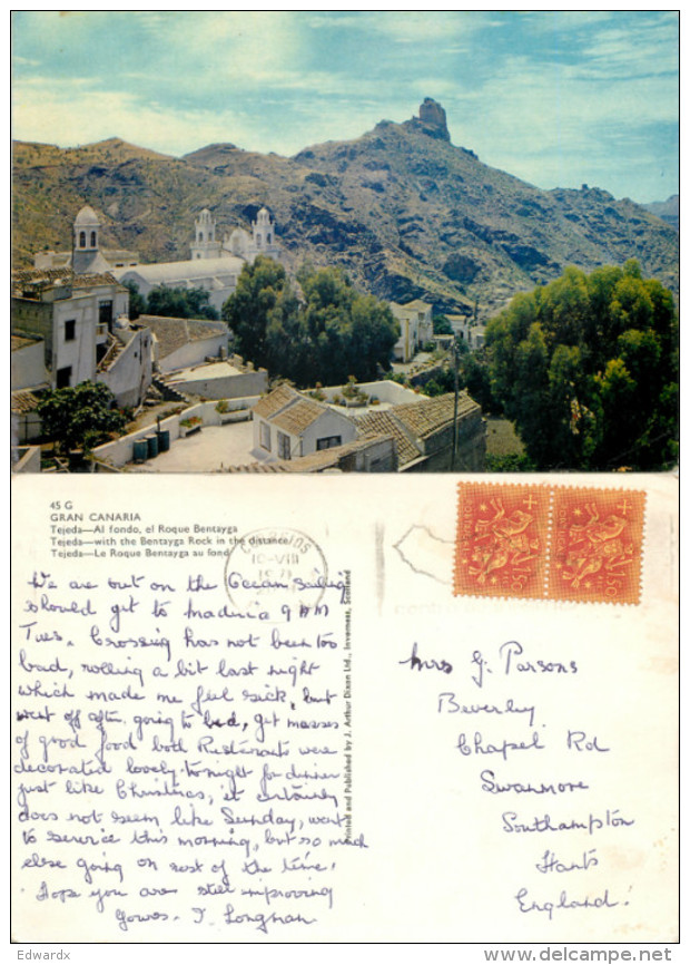 Tejeda, Gran Canaria, Spain Postcard Posted 1971 PORTUGAL Stamp - Gran Canaria