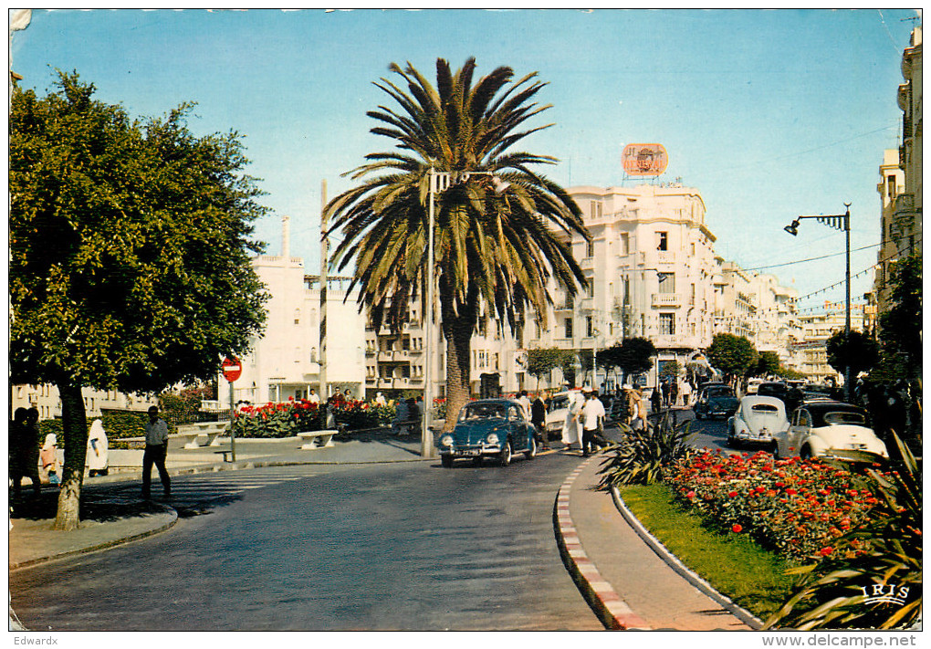 Boulevard Pasteur Cars, Tanger, Morocco Postcard Posted 1967 Stamp - Tanger