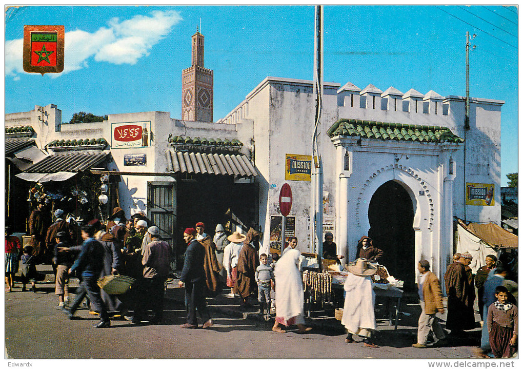 Zoco Grande, Tanger, Morocco Postcard Posted 1971 Stamp - Tanger