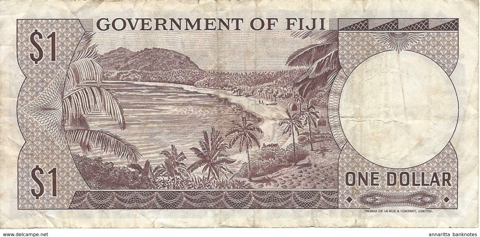 FIJI 1 DOLLAR ND (1969) P-59 VF S/N A/1 334491 [FJ336a] - Figi