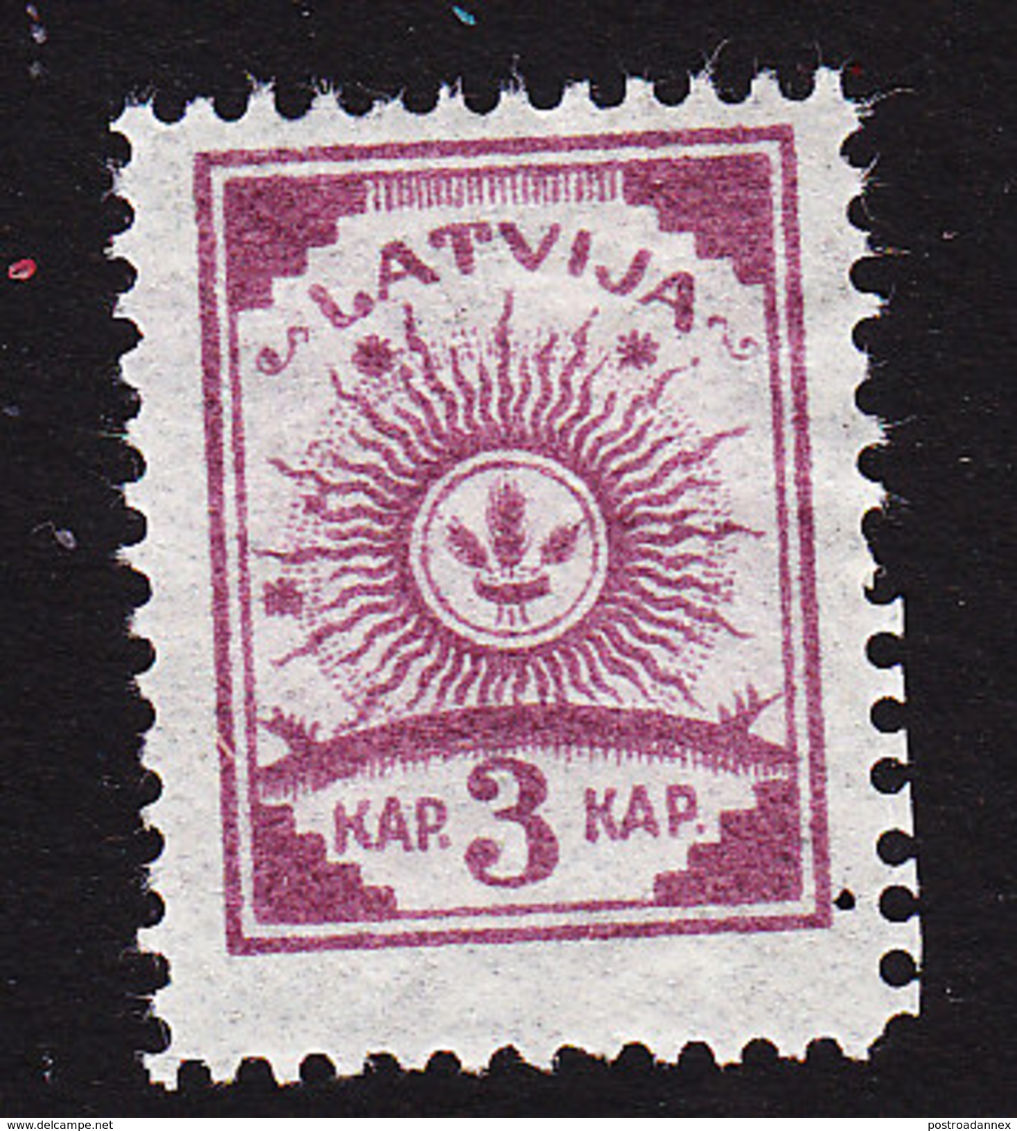 Latvia, Scott #17, Mint Hinged, Arms, Issued 1919 - Lettonie